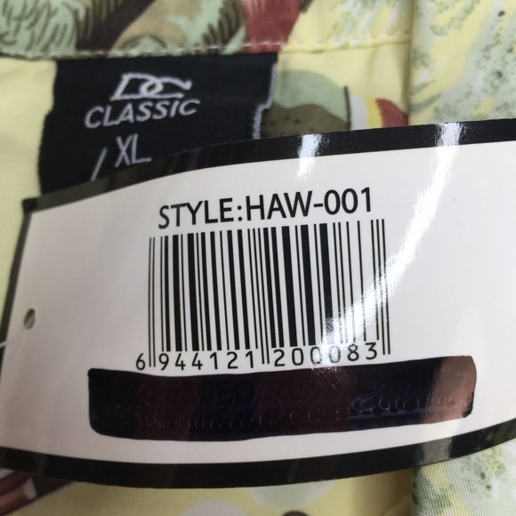 DC Classic Men's Yellow Hawaiian Shirt Las Vegas Palms Cigars Size XL Ex Large - Picture 9 of 9